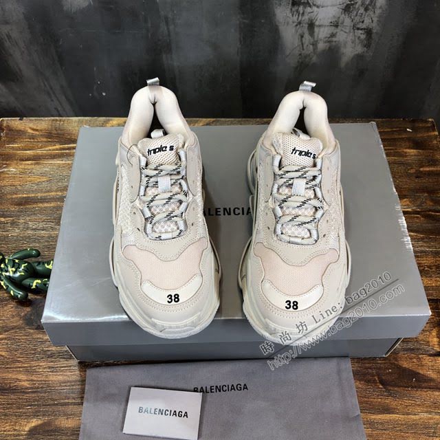 Balenciaga經典款男女鞋 巴黎世家頂級版本Triple S透氣3M反光姥爹復古運動鞋 Balenciaga情侶款老爹鞋  hdbl1179